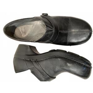 Dansko Leather Clogs Shoes Mules Women's 39 Black Prarie